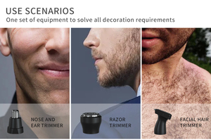 Tondeuse à poils de nez électrique pour hommes et femmes Appareil de voiture et USB Ciseaux à poils de nez Cou Sourcils Rasoir - Product Image 2