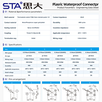 Conector de Cable Impermeable IP68 Equivalente a LTW, Ensamblaje de Bloqueo Rápido, Desmontable, 2, 3, 4, 5, 6, 8 Pines, Macho y Hembra, Enchufe Instalable en Campo
