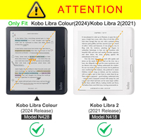 Casing Pelindung Tablet untuk Kobo Libra Colour/Libra 2 7 Inci Penutup Flip Kulit PU Ringan Magnetik Dapat Dilepas Auto Sleep Wake