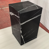 Présentoir en marbre personnalisé moderne et élégant Socle Nero Marquina Socle en marbre noir Socle cube Table d'appoint Base rectangle pour le salon