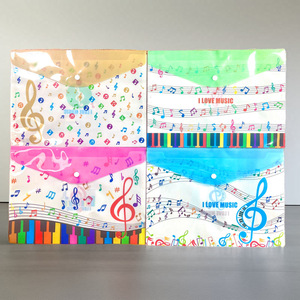 Carpeta de documentos A4 con diseño de nota musical, bolsa de archivo de PVC con botón a presión para organizar partituras - Product Image 2