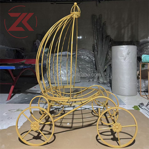 Carrito <span class=keywords><strong>de</strong></span> Calabaza Dorado <span class=keywords><strong>de</strong></span> Hierro para Bebés Recién Nacidos, Decoración para Fiestas, Sesiones <span class=keywords><strong>de</strong></span> <span class=keywords><strong>Fotos</strong></span>, Celebración del Nacimiento, Venta Caliente ZKAI - Product Image 2