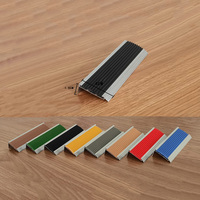 Profilé de bordure antidérapant en aluminium moderne en forme de L pour marches de carrelage, marbre, métal, finition d'escalier, moulure de classe B1