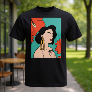 T-shirt unisexe avec motif abstrait de femme sans visage, taille moyenne pour adulte - Product Image 3