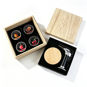 Kit Premium de Ahumador de Cócteles de Madera de 2 Capas, Incluye Antorcha y 4 Tipos de Virutas de Madera en Caja de Madera para Licores, Cócteles y Bar - Product Image 1