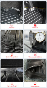 Film en fibre de carbone antidérapant, tapis de coffre de voiture 3D, protection tout temps, luxe noir, pour Sorento 5 places - Product Image 3