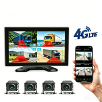 Enregistreur de conduite pour camion 24V avec surveillance à distance 4G, caméra de recul 4 canaux, boîte noire de voiture 1080p IPS tactile, vision nocturne, étanche