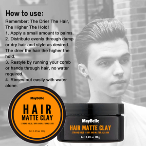 Argilla pomata per capelli da uomo di fabbrica tenuta forte con <span class=keywords><strong>Gel</strong></span> di pasta per capelli testurizzante opaco - Product Image 5