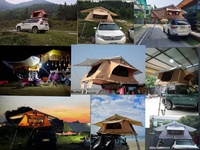 Soar Group Tente de toit en toile de 1.4m Camping-car pour 4 personnes avec annexe Structure d'une chambre et conception sur le toit