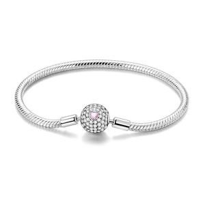 Colgante DIY <span class=keywords><strong>Original</strong></span> para Collar, Amuleto Corazón de la Suerte con Zirconia Cúbica de Corte Rosa, Certificado GDTC, Chapado en Oro sobre Plata, Pulsera Unisex - Product Image 5