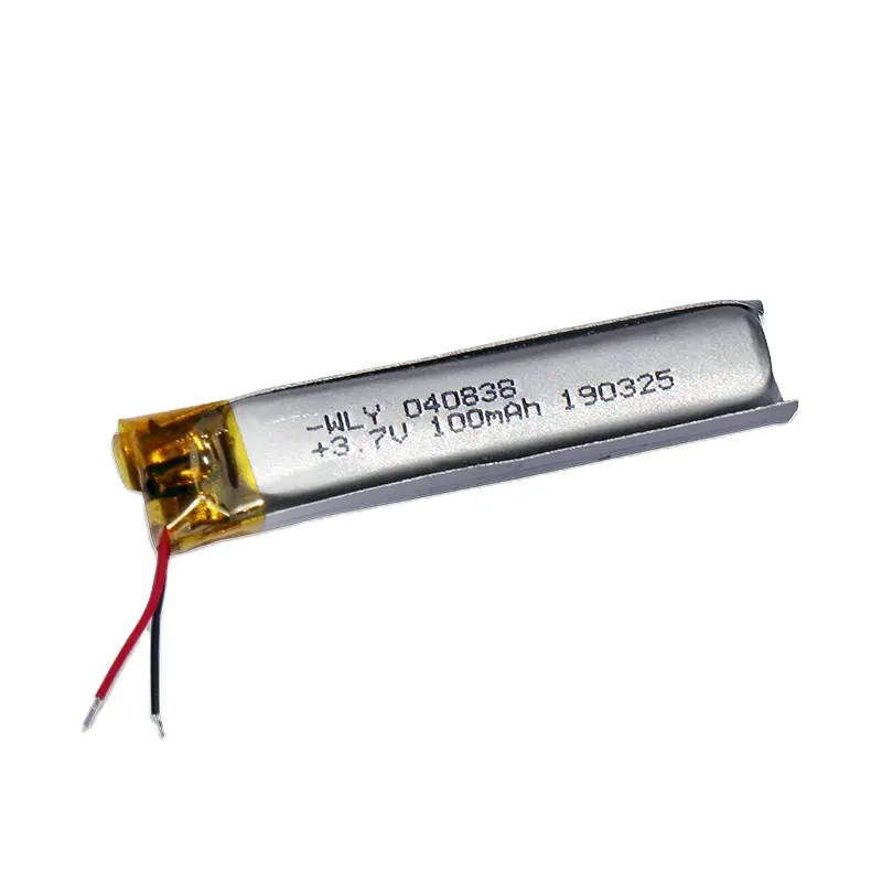 3.7V 100 mAh Rechargeable LithiumイオンPolymer Battery 040838