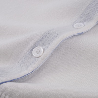 Top de punto personalizado para mujer con manga casquillo, cuello polo a rayas y botones decorativos, con Lurex, bajo MOQ