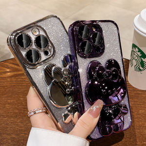 Honatop เคสมือถือลายกระต่ายสำหรับผู้หญิง, เคสมือถือแวววาวไล่ระดับสีสุดหรูสำหรับ <span class=keywords><strong>iPhone</strong></span> 16 15 14 13 <span class=keywords><strong>12</strong></span> 11 <span class=keywords><strong>Pro</strong></span> <span class=keywords><strong>Max</strong></span> PLUS - Product Image 2