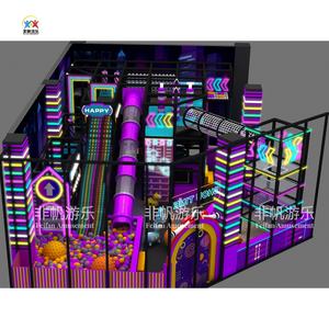 Aire de jeux intérieure pour enfants de grande hauteur, aire de jeux intérieure de haute qualité, parc de jeux commercial attrayant et doux avec éclairage LED - Product Image 3