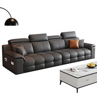 Canapé italien minimaliste en cuir véritable, une place, personnalisable, luxe léger, ligne droite, nouveau modèle 2026 pour salons