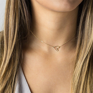 Collar ROXI de Plata S925, Estilo Coreano, Dulce, Hueco, con Forma de Corazón de Durazno Pequeño, Simple, para Clavícula, Regalos de San Valentín para Mujeres - Product Image 4