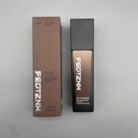 Boîte d'emballage en carton personnalisée de 350 g avec logo personnalisé, imprimé en relief argenté, boîte d'emballage en papier brun pour maquillage liquide, boîtes d'emballage cosmétiques