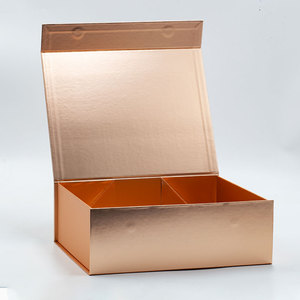 Personalized Paperboard Rose Gold Gift <b>Boxes</b> Packaging with Magnetic Lid - Product Image 2