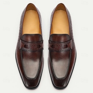 Chaussures Oxford pour hommes en cuir véritable, modèle 2026, texture haut de gamme, bout pointu, fabriquées à la main, luxe, Nolfo. - Product Image 3