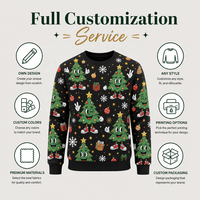 Pull de Noël moche à col rond pour homme, personnalisé avec motif jacquard d'arbre, en tricot, pour les acheteurs de marques en gros (OEM)