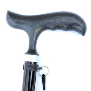 Bâton de marche télescopique Cleye en alliage d'aluminium noir, pliable, portable, aide pour personnes âgées - Product Image 1
