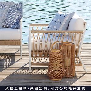 Canapé de jardin une place, structure en alliage d'aluminium, résistant aux UV, rotin PE, mobilier d'extérieur imperméable - Product Image 4