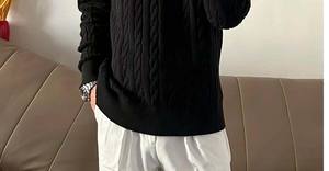 Suéter Grueso de Alta Calidad para Otoño/Invierno, Suéter Informal de Mezcla de Lana de Manga Larga, Suéter de Color Sólido, Suéter de Punto con Cuello Redondo para Hombre y Mujer - Product Image 5