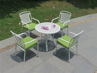 Chaises en gros à bas prix, mobilier d'extérieur, ensemble de jardin, table et chaises en aluminium moulé imperméables pour patio