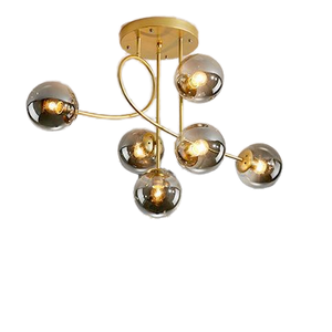 Lámpara Colgante LED Nórdica Creativa con Bola Mágica, Altura Ajustable, Geométrica, para Comedor, Cristal Ahumado Gris, Estilo Lujoso - Product Image 1