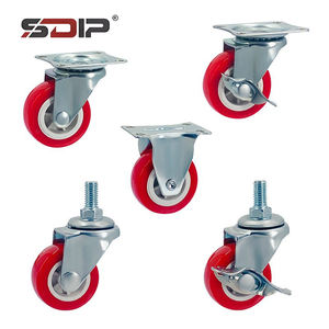 Neue Leichte Kleine <span class=keywords><strong>PU</strong></span>-Seitenbremsvorrichtung Rote Möbel-Tischbeine <span class=keywords><strong>Mini</strong></span>-Rollen für Küche Modernes Design - Product Image 3