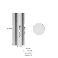 Choebe 30ml Mini Tube Déodorant Portable en Plastique PP avec Fond Argenté, Rechargeable par le Bas, Écologique, Anti-transpirant