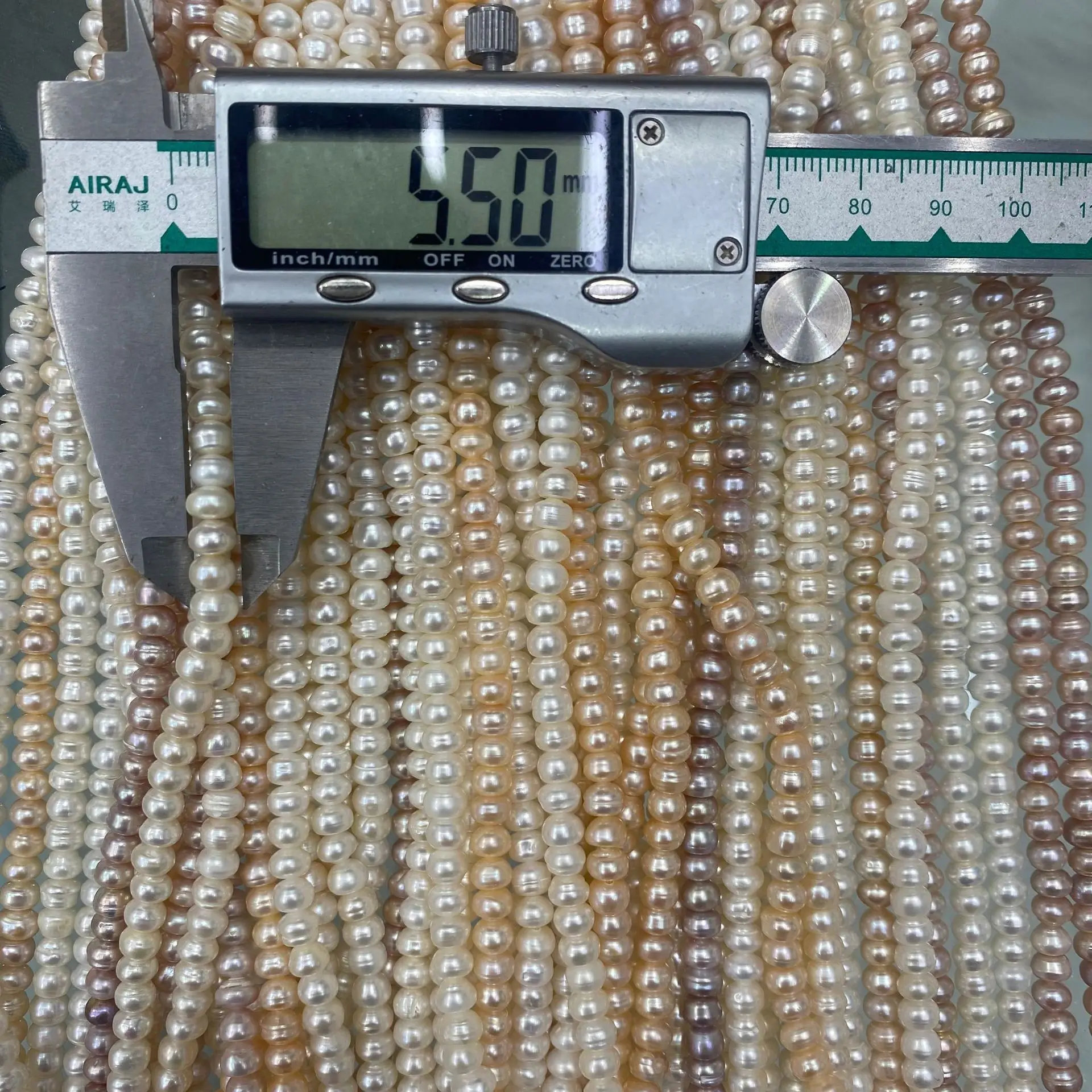 5-6mm Wholesale Loose White Natural Fresh water Bread Pearls Button Beads