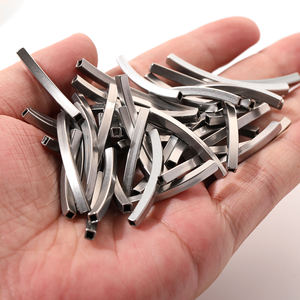 Piastre Tubolari Quadrate Curve in Acciaio Inox, Distanziatori Cavi per Creazione di Gioielli, Fornitore di Loghi Incisi al <span class=keywords><strong>Laser</strong></span> - Product Image 1