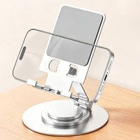 Nouveau support de téléphone portable pliable en métal anti-tremblement avec design rotatif pour diffusion en direct sur bureau, TikTok, photos, tablette – Cadeau idéal pour les paresseux