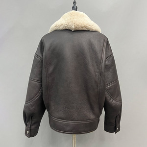 Jancoco <span class=keywords><strong>cappotto</strong></span> in Shearling da <span class=keywords><strong>donna</strong></span> giacca in Shearling Vintage <span class=keywords><strong>cappotto</strong></span> in vera <span class=keywords><strong>pelle</strong></span> con vera <span class=keywords><strong>pelliccia</strong></span> di agnello - Product Image 3
