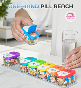 กล่องยาแบบรายสัปดาห์ขนาดใหญ่จุได้เยอะ 7 วัน พร้อมช่องจัดระเบียบเช้า-เย็น  กล่องเก็บยาพลาสติกใช้งานสะดวกสำหรับชีวิตประจำวัน  ลดราคาพิเศษ - Product Image 5