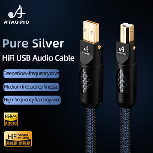 Per ATAUDIO di fascia alta cavo dati <span class=keywords><strong>Audio</strong></span> <span class=keywords><strong>USB</strong></span> in argento puro in fibra di carbonio placcato oro C B OTG giacca in Nylon per altoparlante <span class=keywords><strong>Audio</strong></span> Hifi - Product Image 3