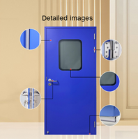 Puerta de Acero Galvanizado Personalizada de Fábrica para Cuarto Limpio, Estándar GMP, Hermética, Aislamiento Acústico de 60 DBA, Apertura Lateral Eléctrica, Purificación