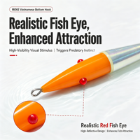 Moke Fishing – Leurre artificiel dur pour la pêche en mer, crevettes et calmars, lumineux UV, tube gonflable, pour eau salée