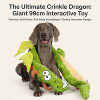 Jouet interactif pour chien, distributeur de friandises, en forme de dragon méchant, dessin animé, qui couine et qui fait des bruits