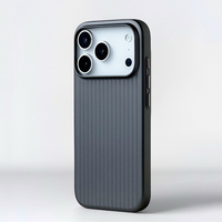 Casing HP Fashion Plating 3D Motif Garis Koper untuk iPhone 17 16 15 14 Pro Max Anti Benturan Mendukung Wireless Charge Matte Cover