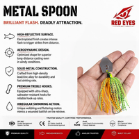 Red Eyeds Échantillon Gratuit 10cm 11g Spinnerbait à Lame Rotative, Jig à Jupe, Appât Réaliste Anti-Emmêlement pour la Pêche au Bar, Vente en Gros