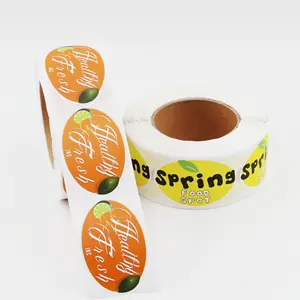 Customize Label Stickers Oval Waterproof Labels For Jars Waterproof Fruit Can Stickers Packaging Labels Fast Food Sticker