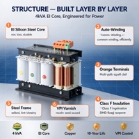 Transformateur de puissance à basse fréquence triphasé à noyau torique de type sec, auto-transformateur 4000VA personnalisé 220V/480V avec redresseur intégré pour