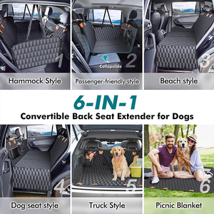 Housse de siège arrière de <span class=keywords><strong>voiture</strong></span> <span class=keywords><strong>pour</strong></span> animaux de compagnie de qualité supérieure avec matériau imperméable, design matelassé et <span class=keywords><strong>protection</strong></span> des portes <span class=keywords><strong>pour</strong></span> usage familial - Product Image 3