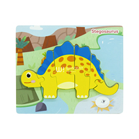 Puzzle Kayu Wincent Stegosaurus Dinosaurus Montessori Mainan Edukasi Anak Belajar Perkembangan Dini Mencocokkan Bentuk