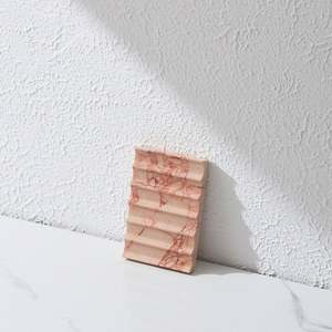 Porte-savon en marbre véritable naturel et lisse porte-éponge pour le visage plateau d'éponge de maquillage pour salle de bain avec trou d'égouttage - Product Image 1