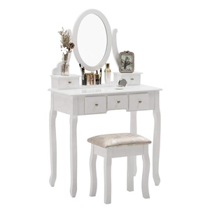 Coiffeuse simple en bois avec miroir - Product Image 3