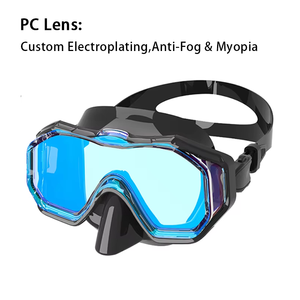 ซิลิโคนเกรดอาหารสำหรับหน้าต่างด้านข้างป้องกันการรั่วซึมจากโรงงานโดยตรง 180 °   หน้ากากดำน้ำแบบมองเห็นได้กว้างสำหรับดำน้ำตื้น - Product Image 4