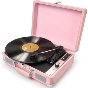 Tocadiscos portátil tipo maleta con altavoces incorporados, Bluetooth, USB, estilo retro, directo de fábrica, ideal para regalo o fiestas en casa. - Product Image 3